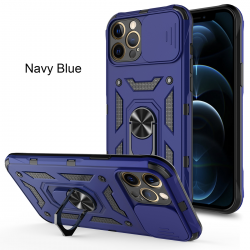  2 in 1 Protect Case with Metal Ring and Camera Protector for iPhone 15 Plus - Blue